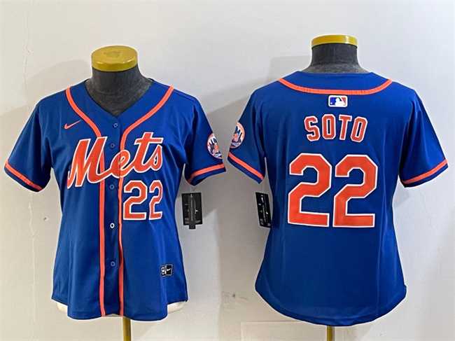 Womens New York Mets #22 Juan Soto Royal 2024 Alternate Limited Stitched Jersey